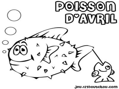 1er  Avril: les coloriages  Poisson d